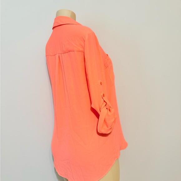Women's Coral Button-Up Blouse - Picture 7 of 10